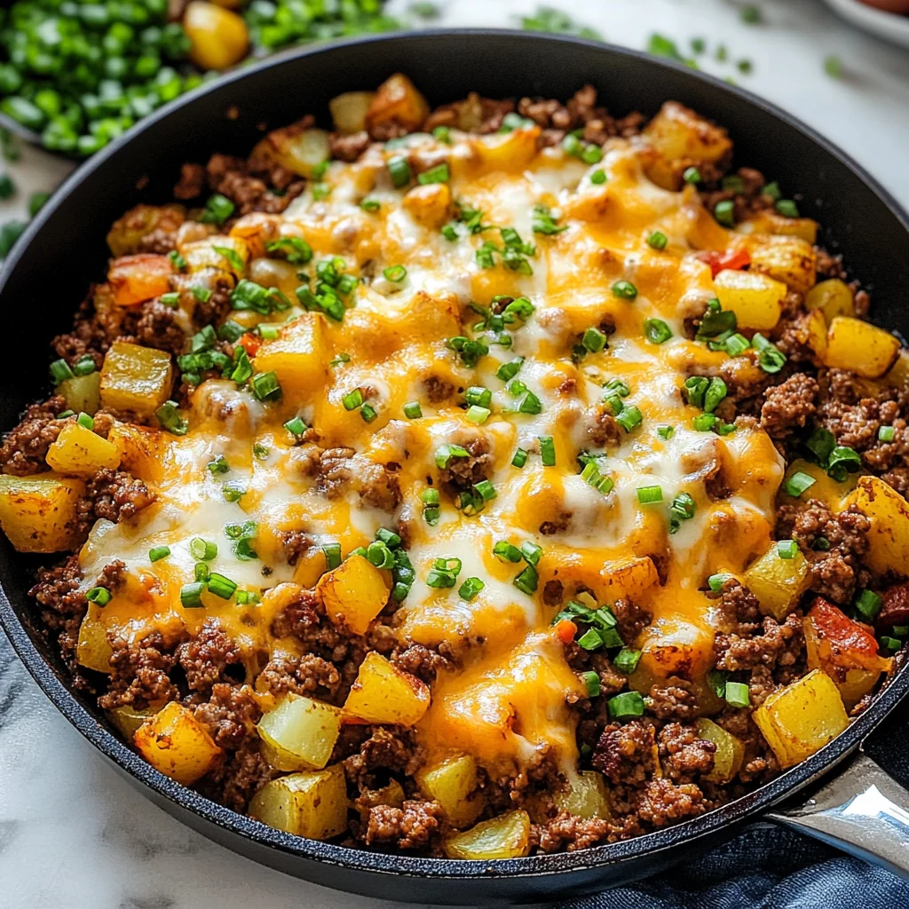 One-Pan Cheesy Meat & Potato Skillet