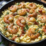 One Pan Parmesan Orzo with Shrimp
