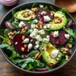 Roasted Beet & Arugula Salad with Feta and Walnuts