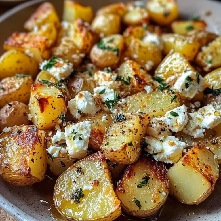 Roasted Potatoes with Baked Feta and Garlic