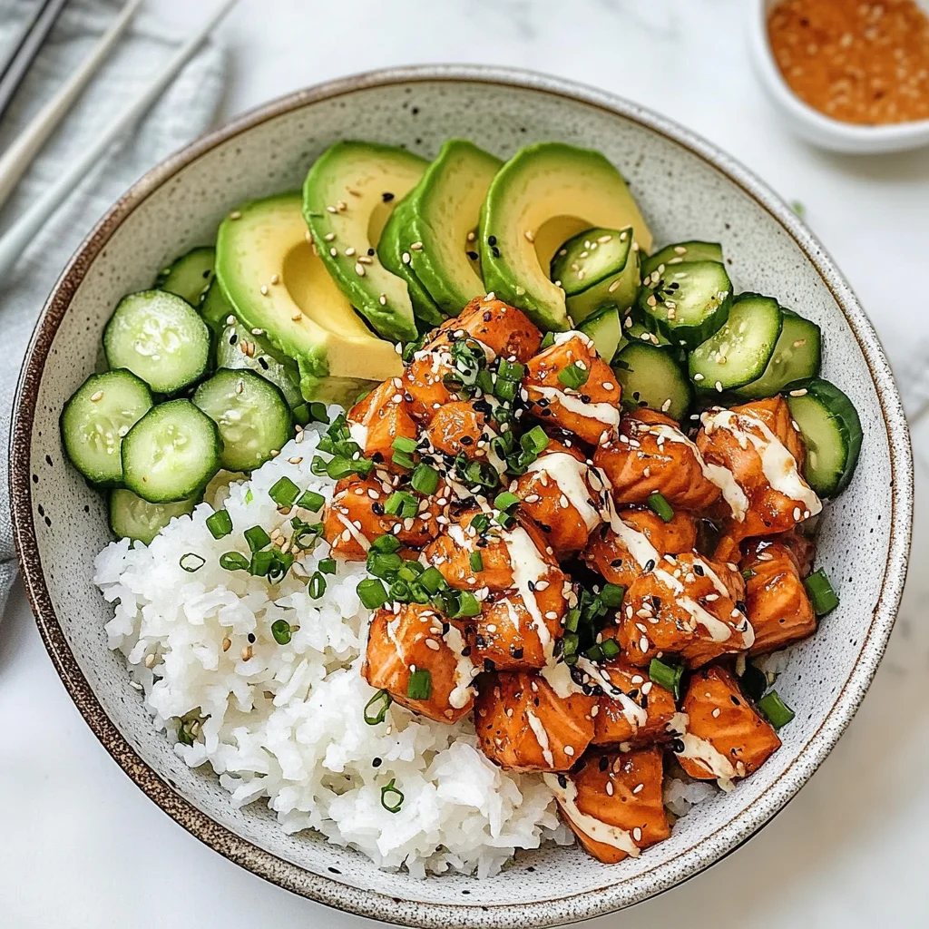 Spicy Salmon Bowls with Coconut Rice