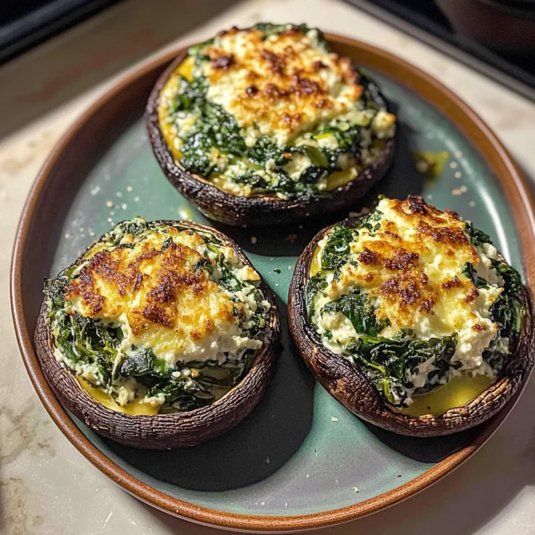 Spinach and Ricotta Stuffed Portobello Mushrooms
