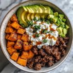 Sweet Potato Beef Bowl with Hot Honey and Cottage Cheese Recipe (Viral TikTok Recipe!)