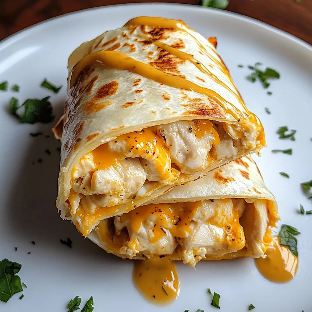 Cheesy Chicken Garlic Wraps