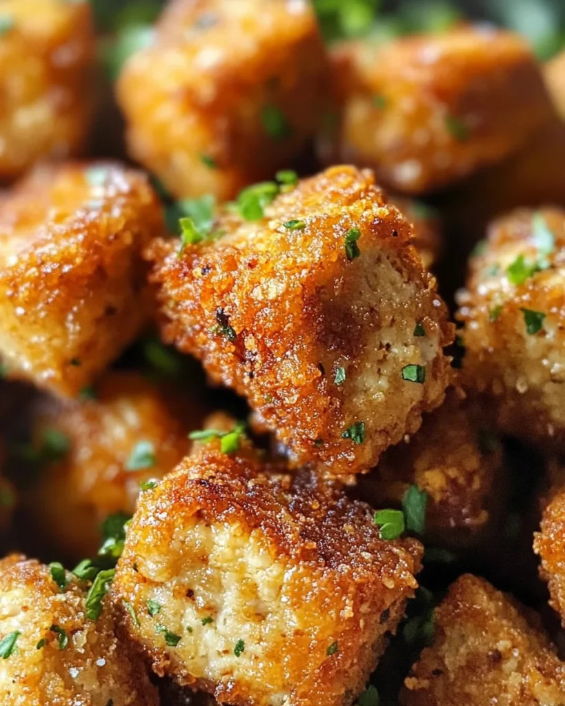 Crispy Garlic Herb Tofu Nuggets
