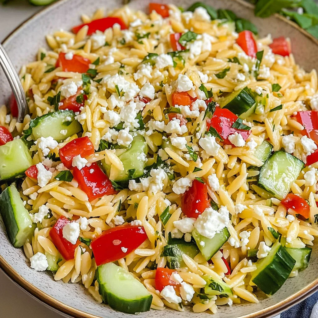 Easy Lemon Orzo Salad with Feta