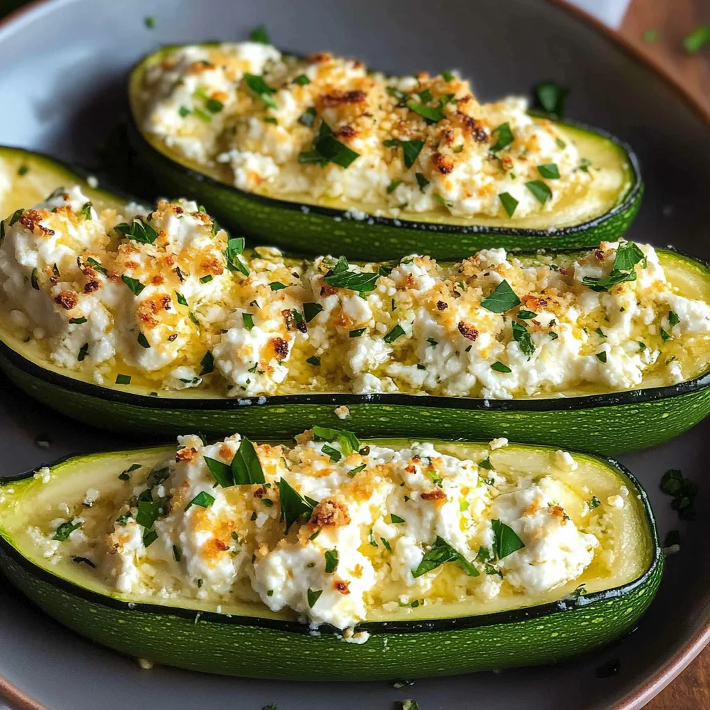 Feta Cheese Stuffed Zucchini