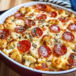 Keto Cauliflower Pizza Casserole