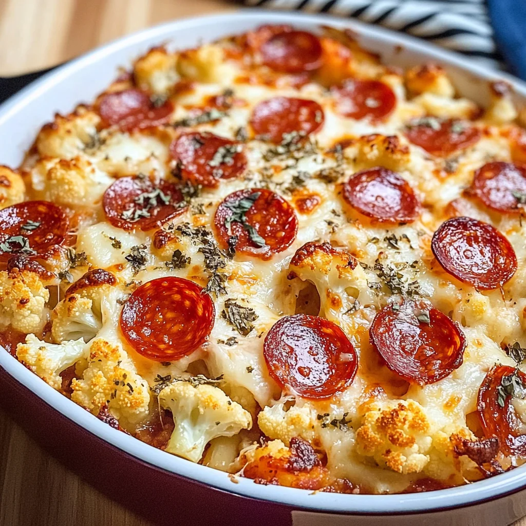 Keto Cauliflower Pizza Casserole