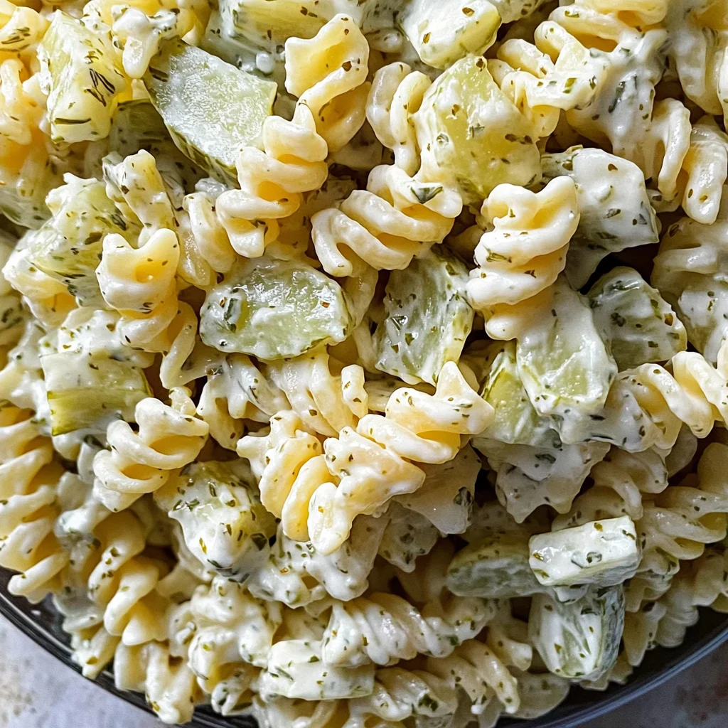 Simple Dill Pickle Pasta Salad