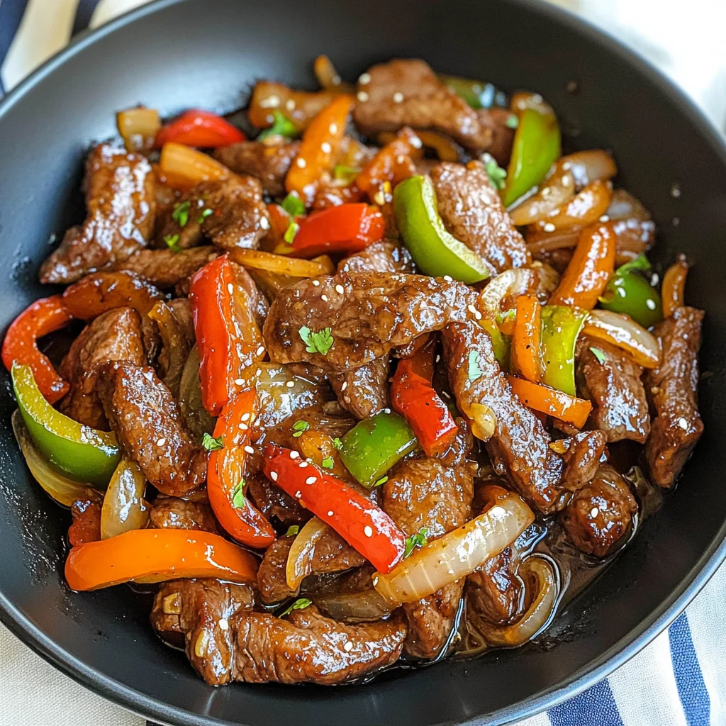 Sizzling Chinese Pepper Steak with Onions