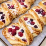 Sourdough Discard Raspberry Cream Cheese Danishe