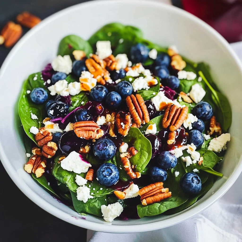 Blueberry Spinach Salad with Honey Balsamic Dressing