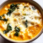 Butternut Squash Lasagna Soup with Kale & Mozzarella
