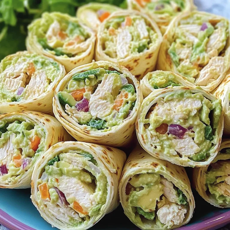 Chicken Avocado Salad Roll Ups