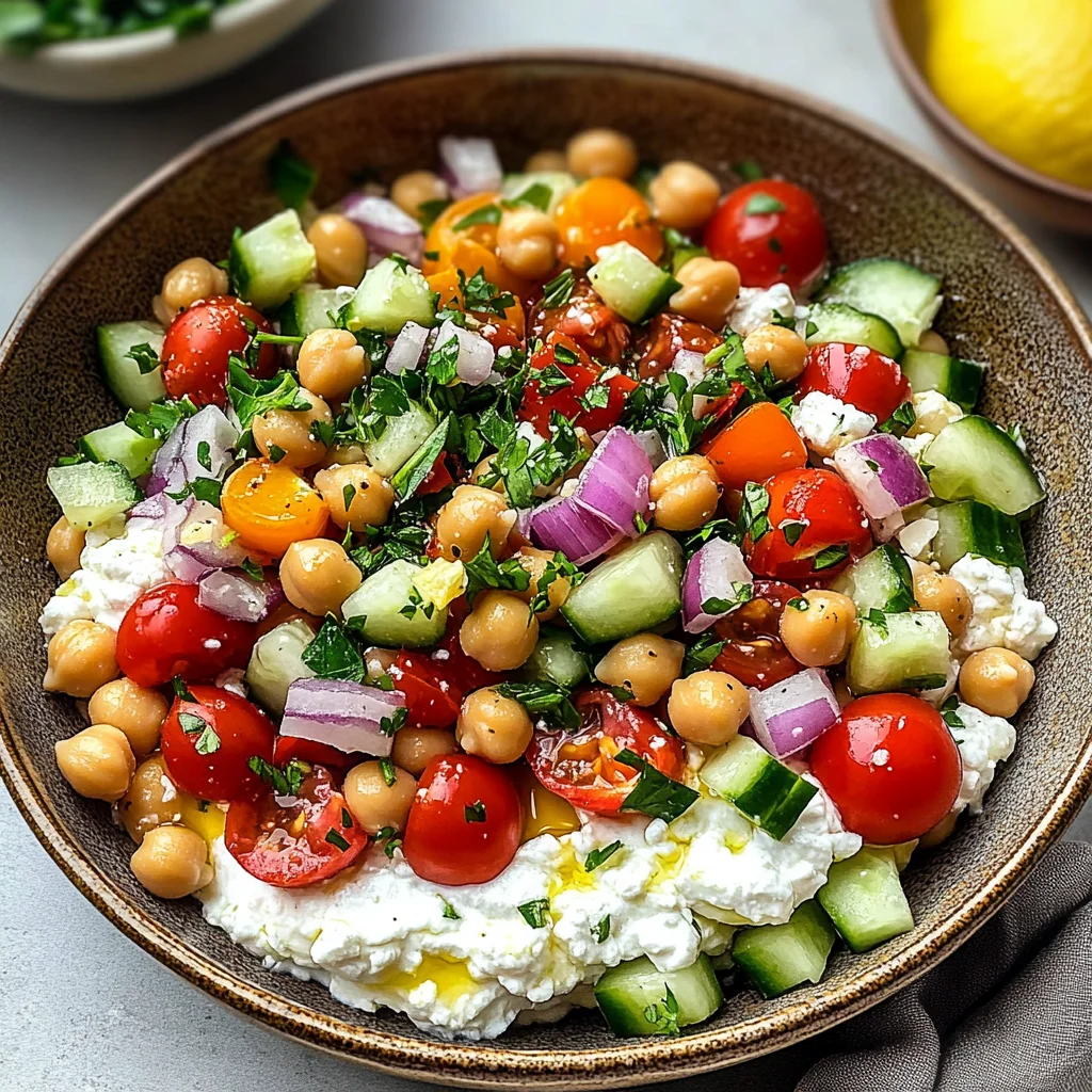 Cottage Cheese and Chickpeas Salad