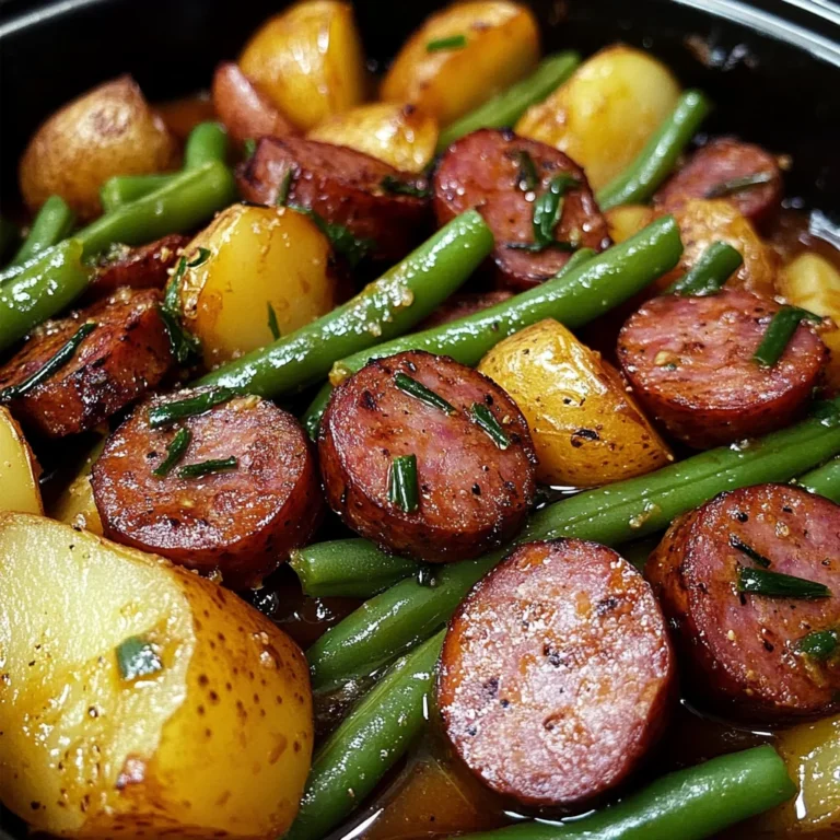 Crockpot Kielbasa and Green Beans