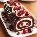 Elegant Black Forest Cake Roll