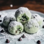Mint Chocolate Chip Snowball Cookies