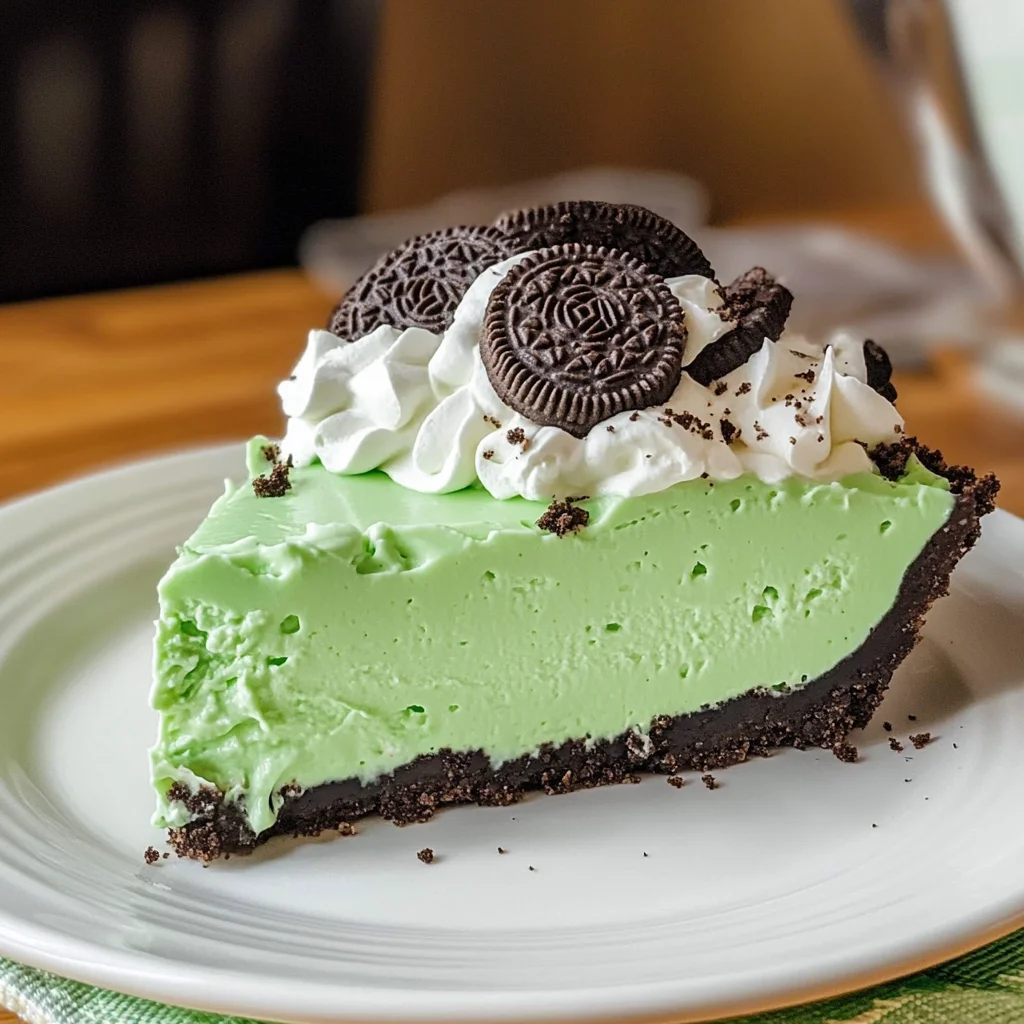 No Bake Grasshopper Pie