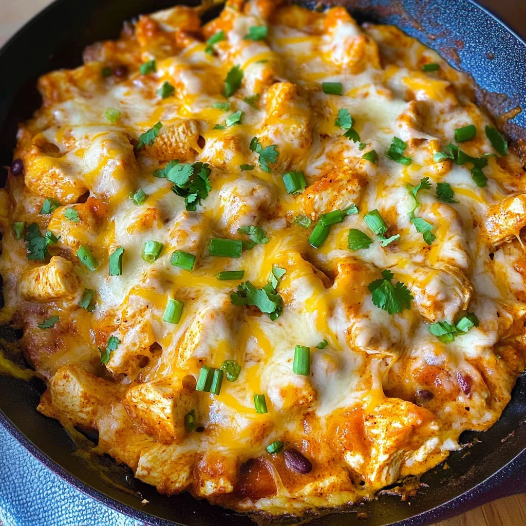 One Pot Low Carb Chicken Enchilada Skillet