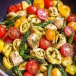 Pesto Chicken Tortellini and Veggies