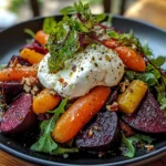 Roasted Beets and Carrots Salad with Burrata