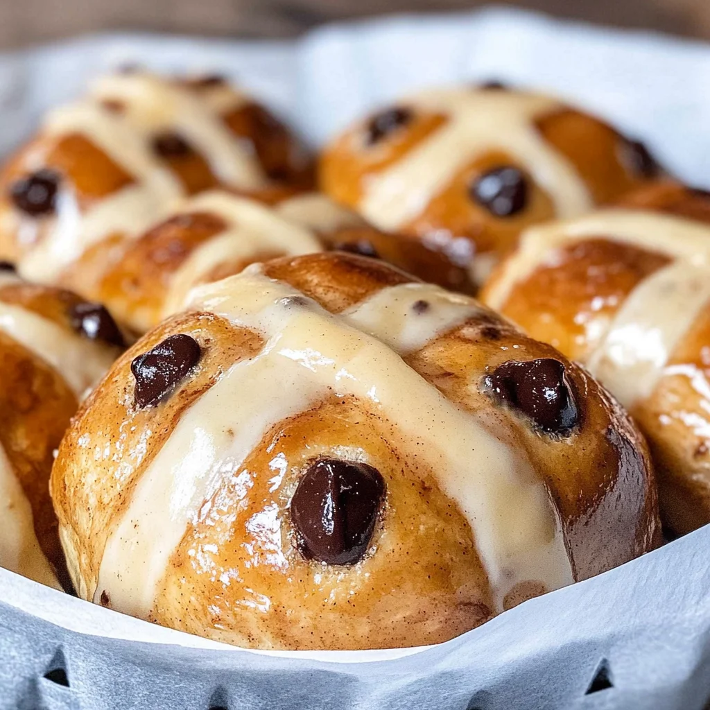 Spiced Chocolate Chip Hot Cross Buns