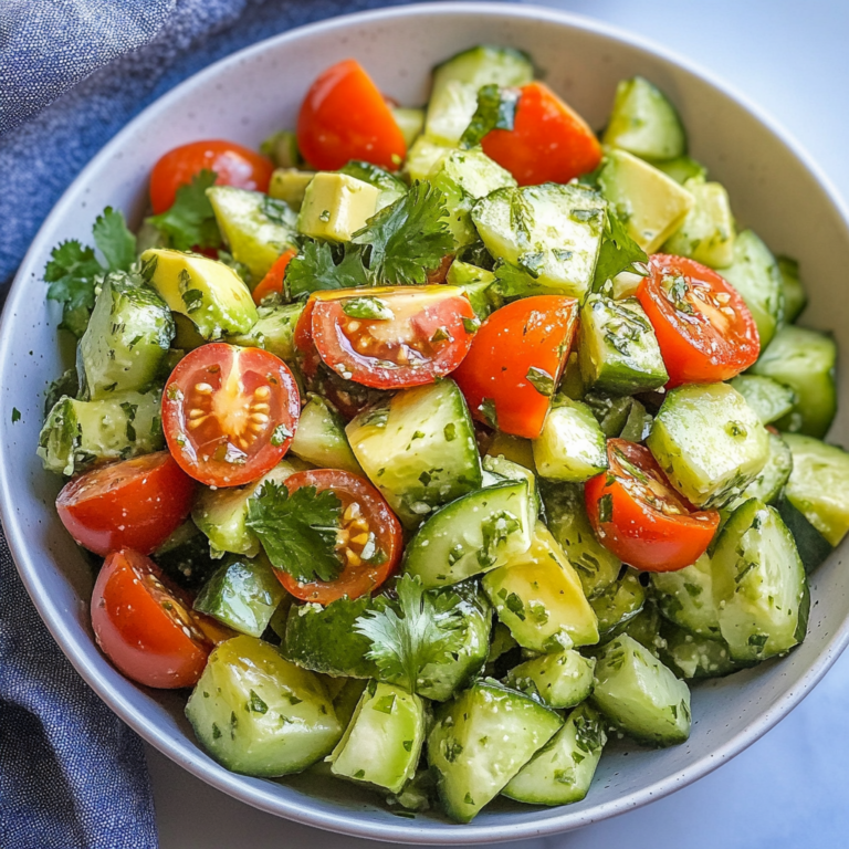 Cilantro Lime Avocado Cucumber Salad with Tomatoes