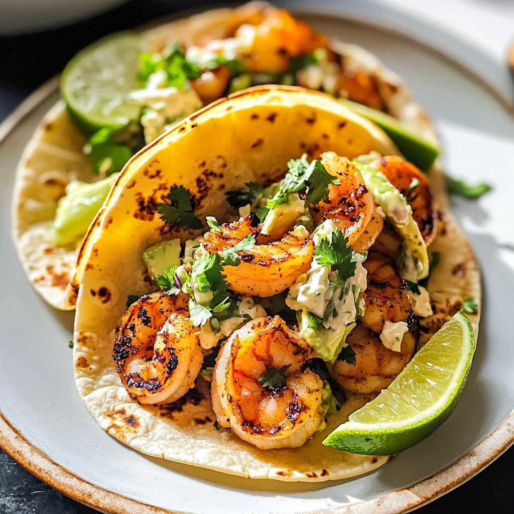 Cilantro Lime Shrimp Tacos with Creamy Slaw