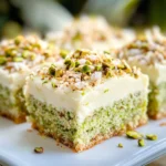 Coconut Pistachio Bars with Coconut Cream Cheese Frosting