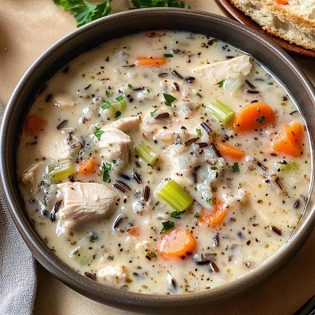 Creamy Crockpot Chicken Wild Rice Soup
