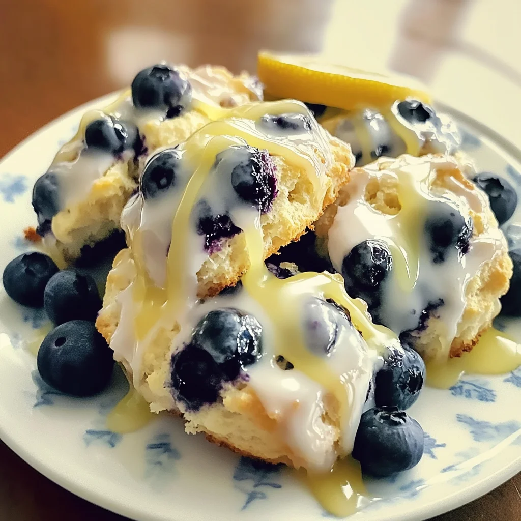 Delicious Blueberry Biscuits with Zesty Lemon Glaze