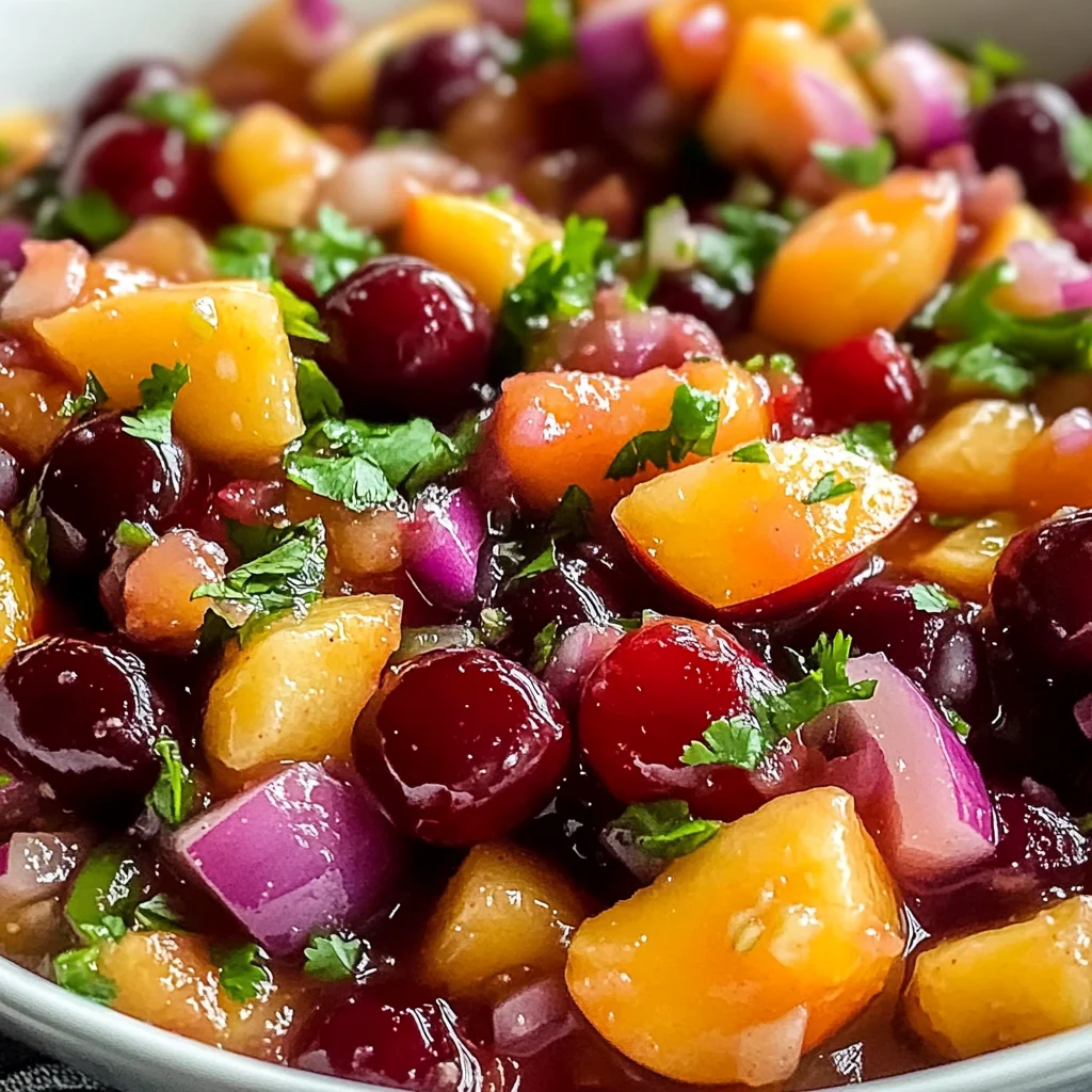 Delicious Peach Cherry Salsa - theamazingfood