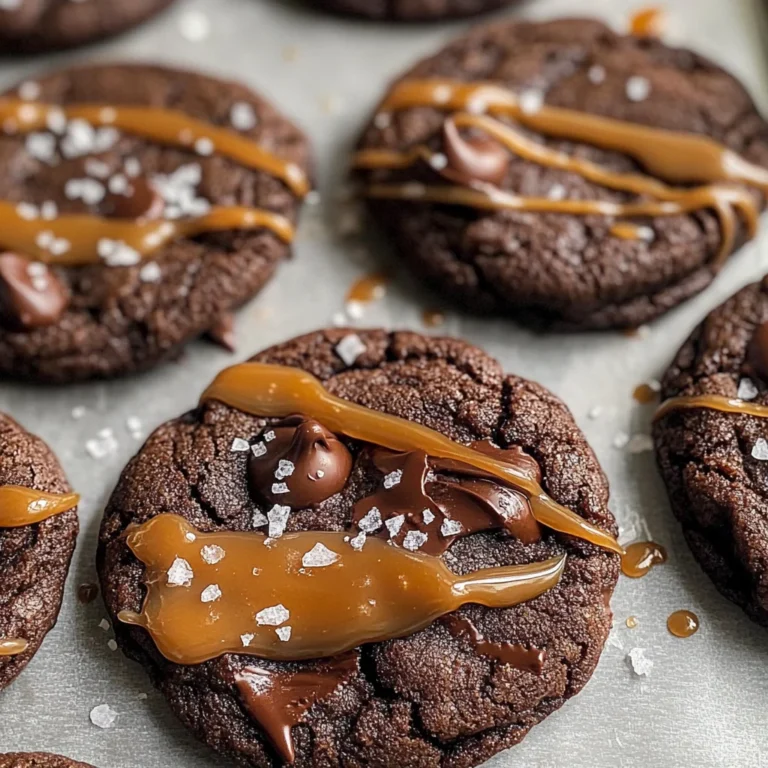 Double Chocolate Salted Caramel Cookies