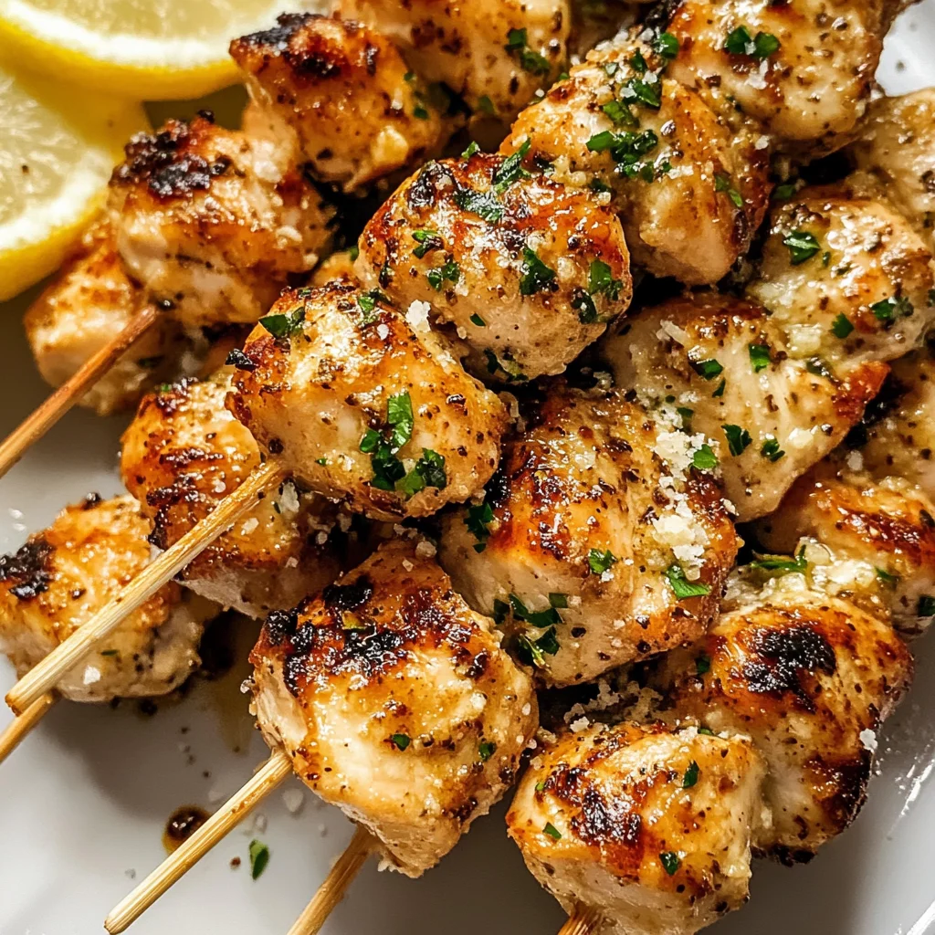Garlic Parmesan Chicken Skewers
