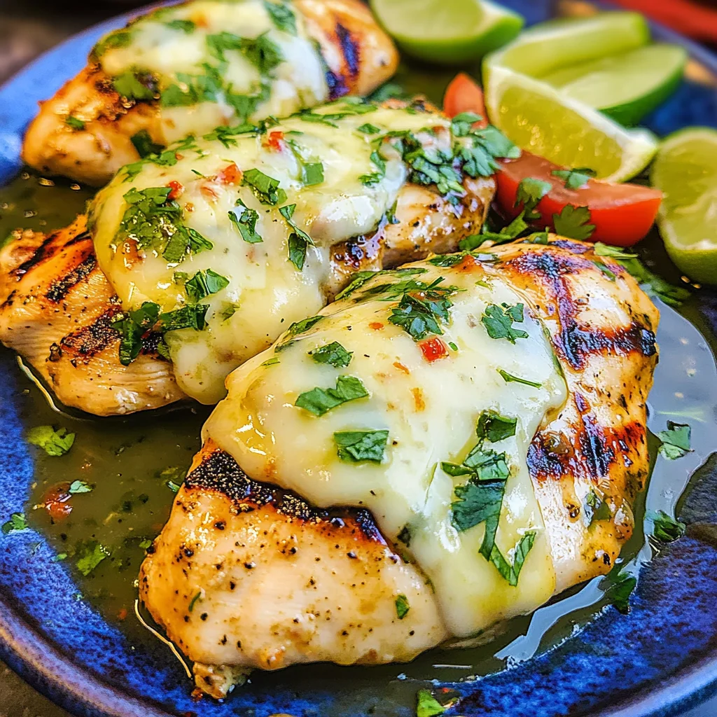 Grilled Salsa Verde Chicken with Pepper Jack