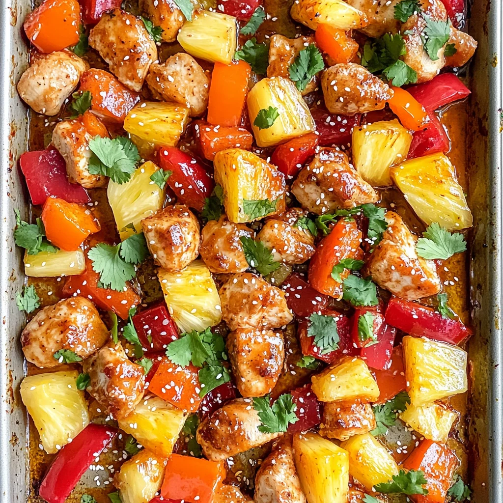 Hawaiian Chicken Sheet Pan Meal (Whole30, Paleo, Low Carb)