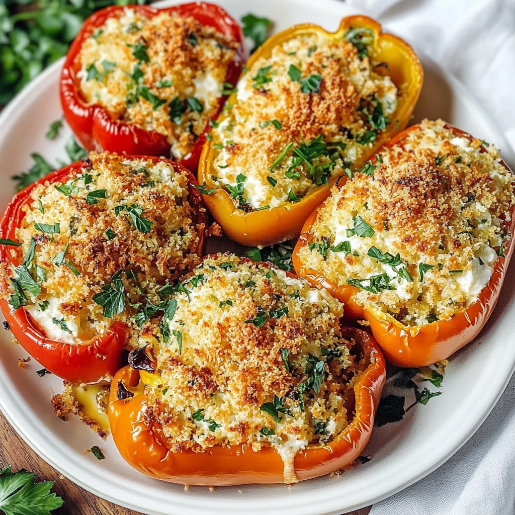 Herby Ricotta Stuffed Peppers
