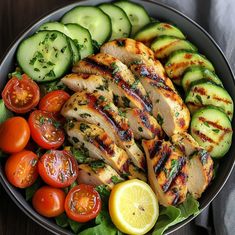 Lemon Herb Grilled Chicken Avocado Salad