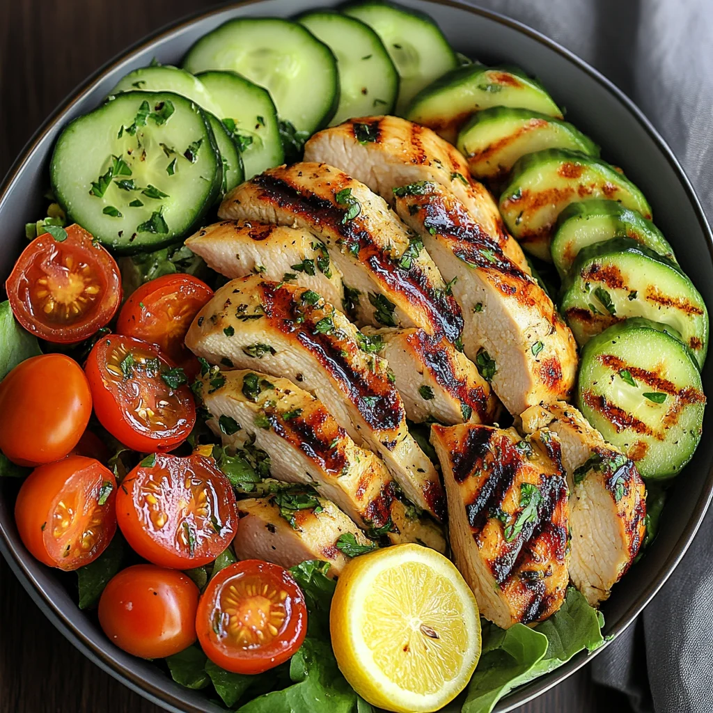 Lemon Herb Grilled Chicken Avocado Salad