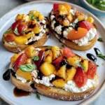 Quick Peach Bruschetta with Whipped Ricotta