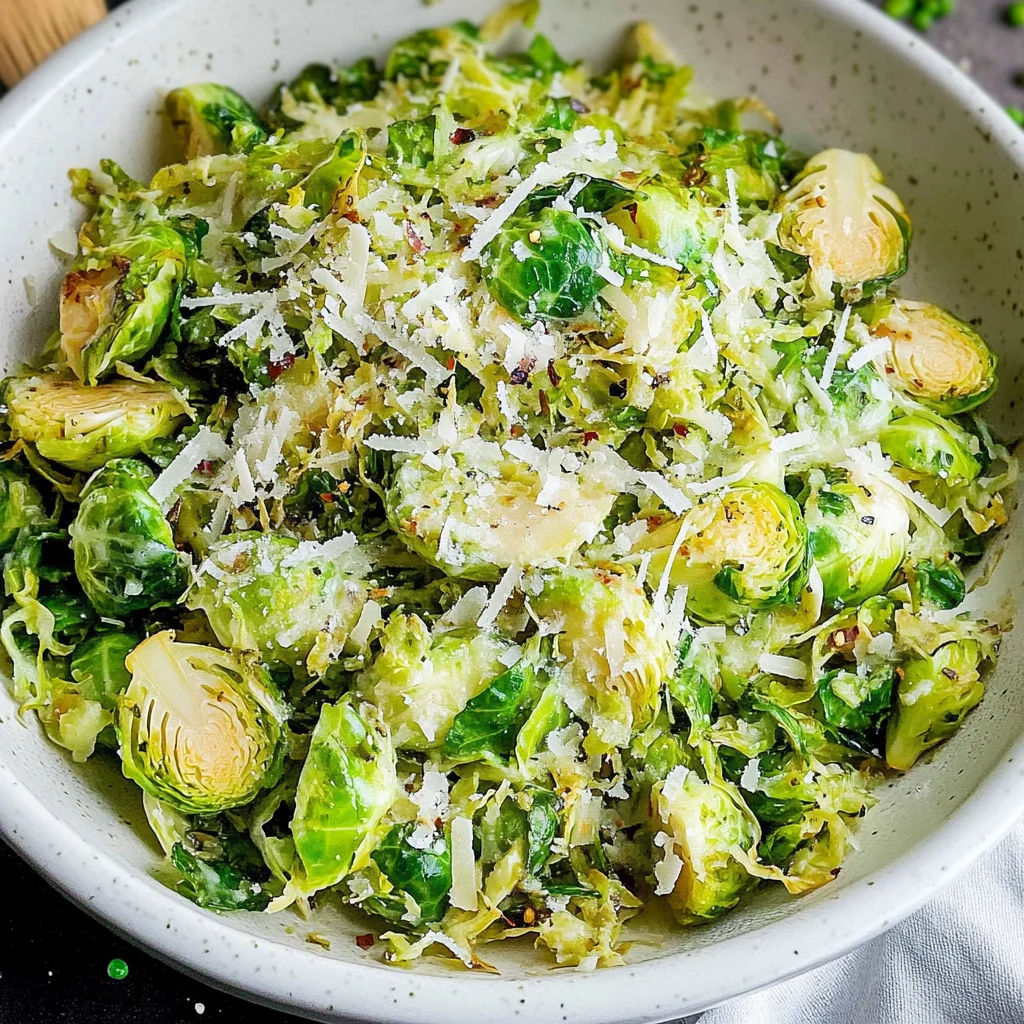 Sautéed Shredded Brussels Sprouts with Parmesan