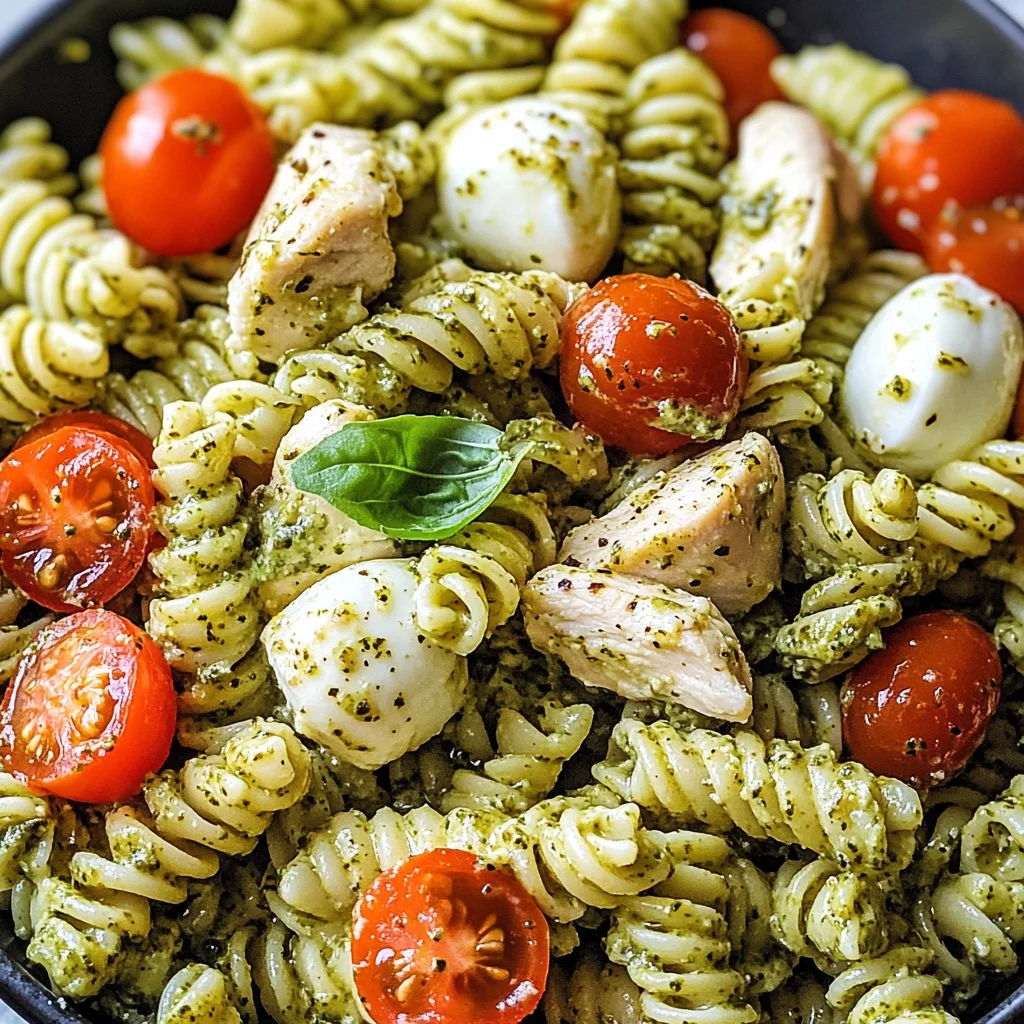 creamy pesto chicken pasta salad