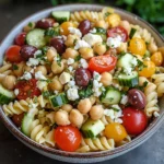 mediterranean chickpea pasta salad