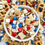 4th of July Chex Mix (Red White & Blue!)