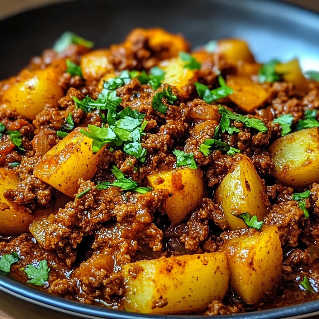 Aloo Keema Ground Meat with Potatoes
