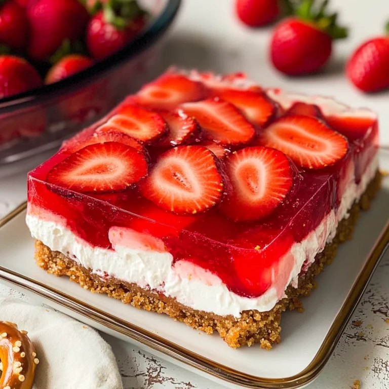 BEST Strawberry Pretzel Jello Salad Recipe