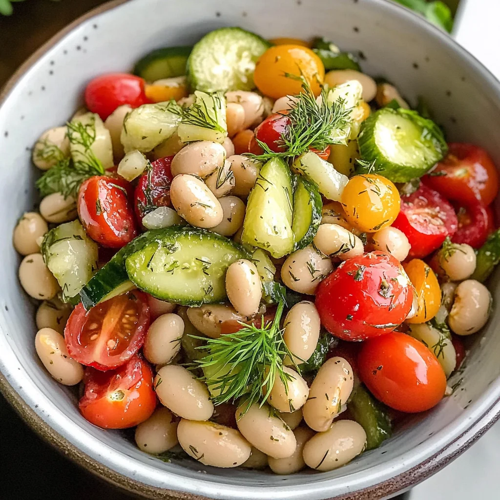 Best Dill Pickle White Bean Salad - theamazingfood