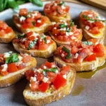 Bruschetta mit Tomaten und Knoblauchöl